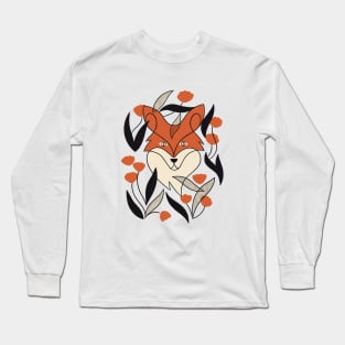 Floral Fox Long Sleeve T-Shirt